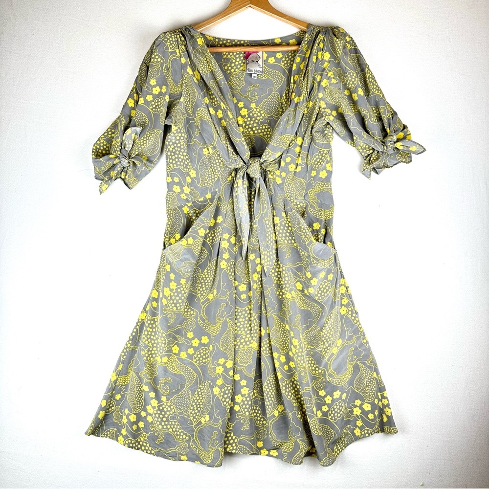 Yoana Baraschi Silk Bijou Floral Dress Office Party